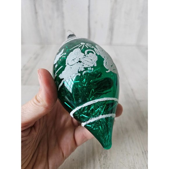 Radko shiny Brite vintage Nativity green tinsel ornament Jesus Mary Joseph Xmas - Picture 6 of 7